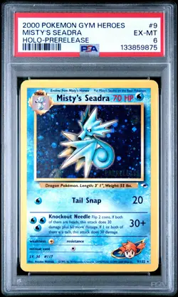 2000 POKEMON GYM HEROES HOLO-PRERELEASE #9 MISTY'S SEADRA PSA 6 - Image 1