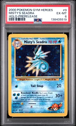 2000 POKEMON GYM HEROES HOLO-PRERELEASE #9 MISTY'S SEADRA PSA 6 - Image 1