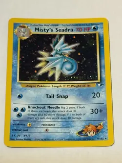 Pokemon TCG Misty's Seadra Holo Card Prerelease Near Mint - Image 1