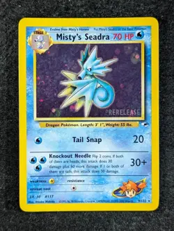 2000 Pokemon MISTY'S SEADRA #9/132 Gym Heroes Unlimited League Prerelease Promo - Image 1