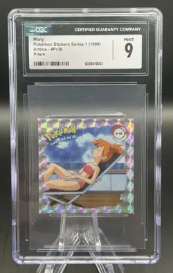 1999 Pokemon Stickers Misty #PR38 Series 1 Bonus Prism Sticker CGC 9 - Image 1