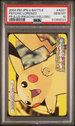 Pokemon PSA 10 Pikachu (Yellow) #A027 FireRed LeafGreen e-Battle 2004 Japanese - Image 3