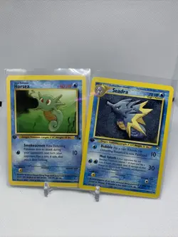 Horsea and Seadra - Pokemon Trading Cards - 1st Edition - Fossil / Neo Genesis - Image 1