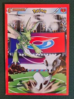 Spanish Pokemon First Generation Scyther & Marowak Pokemon Battle Card - Image 1