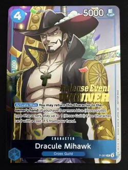 Dracule Mihawk (OP11 Release Event Winner) P-081 One Piece Promotion Cards Foil - Image 1