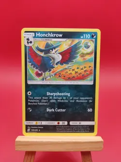 130/236 Honchkrow Rare Unified Minds Sun & Moon Pokemon TCG Card 2019 - Image 1