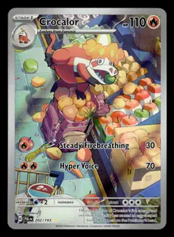 2023 CROCALOR SV02 PALDEA EVOLVED 202/193 ILLUSTRATION RARE FULL ART HOLO MINT - Image 1