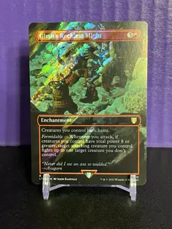 MTG Gimli's Reckless Might (Surge Foil-Borderless) - LOTR NM/M - Image 1