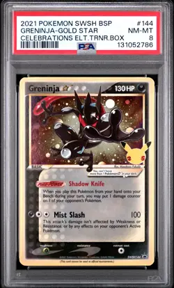 2021 POKEMON SWSH BLACK STAR PROMO #144 GRENINJA-GOLD STAR PSA 8 - Image 1