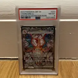 Pokemon TCG Charizard EX Card Scarlet Violet Obsidian Flames 223/197 PSA 8 - Image 1