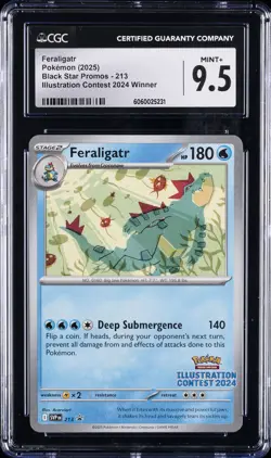 2025 POKEMON BLACK STAR PROMOS #213 FERALIGATR CGC 9.5 - Image 1