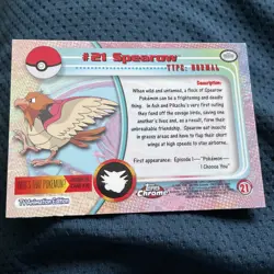 2000 TOPPS CHROME POKEMON T.V. #21 SPEAROW - Image 2