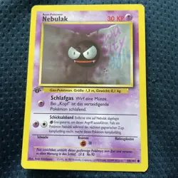 Pokemon TCG Gastly (Nebulak) Base Set German 50/102 1st Edition Common - Image 1