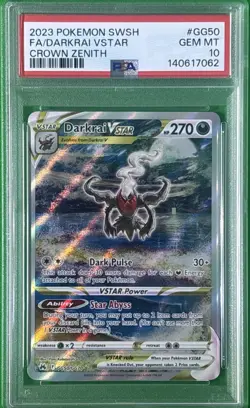 2023 Pokemon SWSH Crown Zenith #GG50 Darkrai Vstar Gem Mint PSA 10 - Image 1