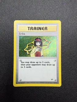 2000 Pokemon Gym Heroes Trainer Erika Unlimited Holo 16/132 MP - Image 1