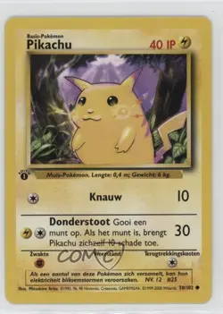 Pikachu Dutch 1st Ed. Pokemon Base Set #58 1999 - Image 1