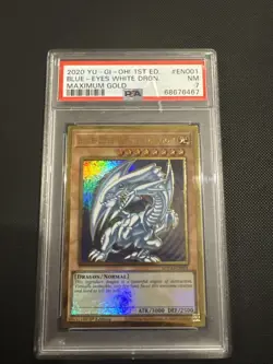 Yugioh Blue-Eyes White Dragon Maximum Gold MAGO-EN001 PSA 7 - Image 1