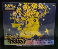 Surging Sparks ETB Pokemon Center Elite Trainer Box Brand New & Factory Sealed - Image 1