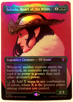 MTG Selvala, Heart of the Wilds BORDERLESS FOIL Commander Masters 681 NM - Image 1