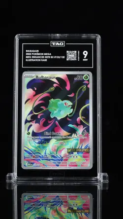 2025 Pokemon Bulbasaur Mega Evolution Stamped #133/132 TAG 9 - Image 1