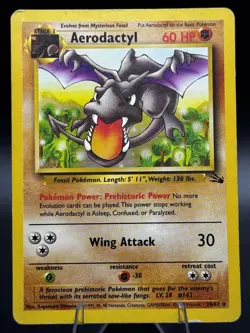 Aerodactyl 16/62 Fossil Unlimited - Non Holo Rare- WOTC - HP - Pokemon Vintage - Image 1