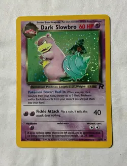 Pokemon TCG Dark Slowbro Holo Rare 12/82 Team Rocket 2000 w/ Swirl (NM) - Image 1