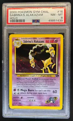 2000 Pokemon Gym Challenge Sabrina's Alakazam Holo #16/132 PSA 8 - Image 1