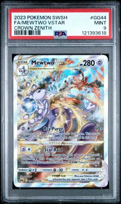 PSA 9 Mewtwo VSTAR GG44/GG70 Crown Zenith: Galarian Gallery Holo - Image 1