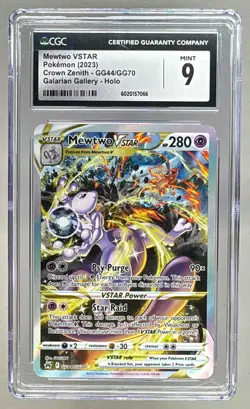 7066 Mewtwo VSTAR 2023 Pokemon Sword & Shield Crown Zenith #GG44 CGC 9 - Image 1