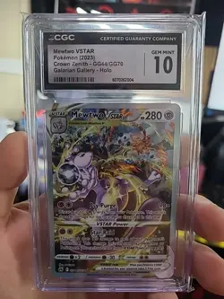 Pokemon Mewtwo VSTAR GG44/GG70 Crown Zenith Galarian Gallery CGC 10 Gem Mint - Image 1