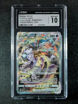 2023 Pokemon MEWTWO VSTAR #GG44/GG70 Crown Zenith Galarian Gallery CGC 10 - Image 1