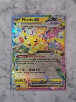 Pikachu EX 057/191 Surging Sparks Pokemon TCG Card Double Black Star Rare - Image 1