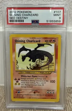 Pokemon Shining Charizard Neo Destiny Unlimited Holo Secret Rare #107 PSA 9 Mint - Image 1