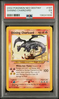 2002 POKEMON NEO DESTINY #107 SHINING CHARIZARD PSA 5 - Image 1