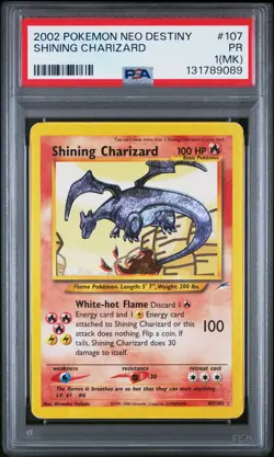2002 POKEMON NEO DESTINY #107 SHINING CHARIZARD PSA 1 MK - Image 1
