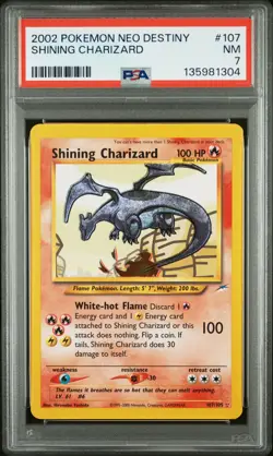 2002 POKEMON NEO DESTINY #107 SHINING CHARIZARD PSA 7 - Image 1