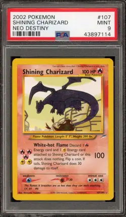 Pokemon Shining Charizard Neo Destiny Unlimited Holo Secret Rare #107 PSA 9 Mint - Image 1
