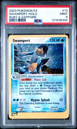 2003 POKEMON EX RUBY & SAPPHIRE 13 SWAMPERT HOLO PSA 9 MINT NEW CERT - Image 1