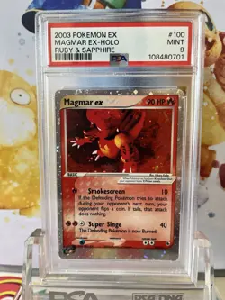 2003 POKEMON EX RUBY & SAPPHIRE #100 MAGMAR EX-HOLO PSA 9 - Image 1