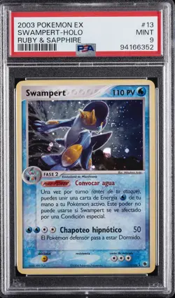 2003 POKEMON EX RUBY & SAPPHIRE #13 SWAMPERT-HOLO PSA 9 - Image 1
