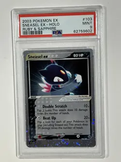 2003 Pokemon EX Ruby & Sapphire - Sneasel EX Holo #103 PSA 9 Mint - Image 1