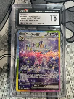 CGC Gem Mint 10 Espeon EX 211/187 Pokemon Terastal Fest 2024 Japanese - Image 1
