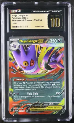 Mega Gengar ex 056/094 - Phantasmal Flames Pokemon Card - CGC 10 Pristine - G188 - Image 1