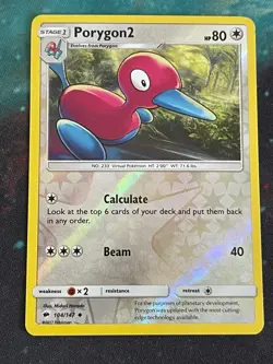 POKEMON PORYGON2 104-147 UNCOMMON REVERSE HOLOFOIL BURNING SHADOWS NM CARD - Image 1