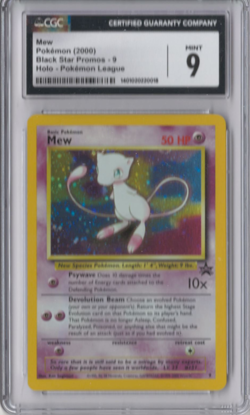 CGC 9 Mew Holo Black Star Promo Pokemon League 2000 Pokemon Card #9 - Image 1