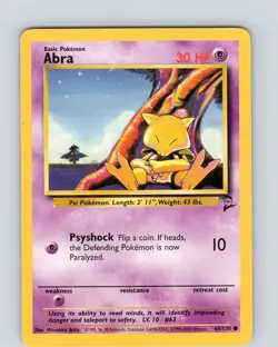 Pokemon TCG Abra Base Set 2 65/130 Unlimited Common Card WOTC LP-NM - Image 1