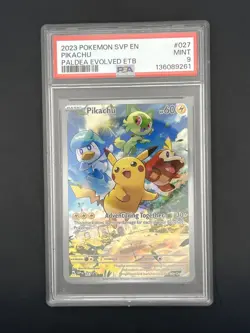 🌟PSA 9🌟 Pikachu 027 Sv: Scarlet & Violet Promo Cards Holo - Image 1