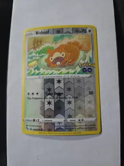 Pokemon Go Bidoof Unpeeled Ditto Reverse Holo Card 059/078 Pokemon TCG - Image 1