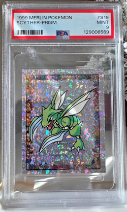 Scyther Prism S19 Pokemon PSA 9 - Holo Foil Sticker Card 1999 Merlin - Image 1