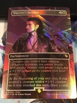 Warrior's Resolve (Borderless) FOIL - FINAL FANTASY MTG: Near Mint - Image 1